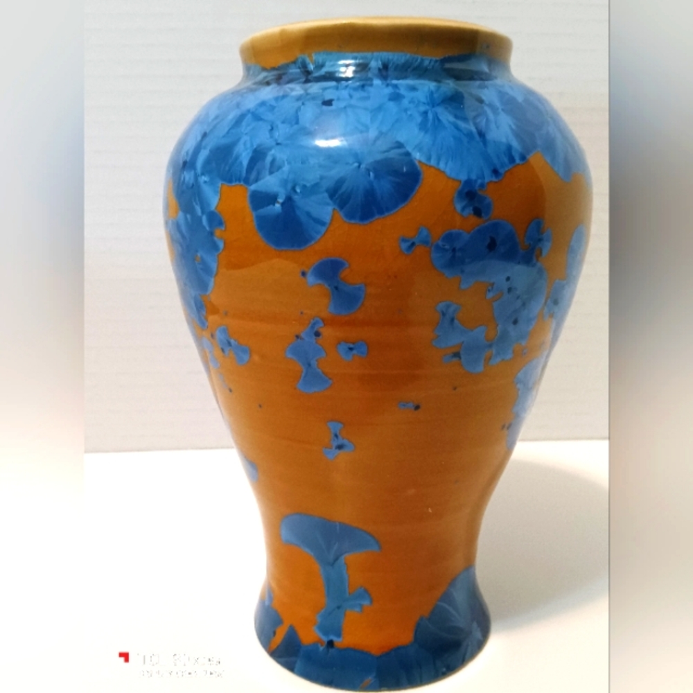 Vintage handmade crystalline ceramic vase